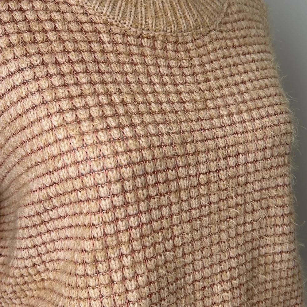 Sage The Label Fuzzy Sweater Peach Blush Beige Tan Size XS Extra Small